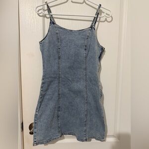 SHEIN Light Blue Denim Sheath Dress